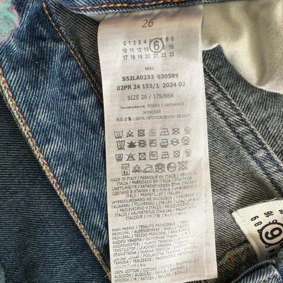 MM6 Maison Martin Margiela Straight-Leg Blue Denim Jeans - Picture 4 of 7